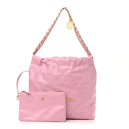 Chanel Shiny Calfskin Quilted Small Chanel 22 Pink 1 of 11