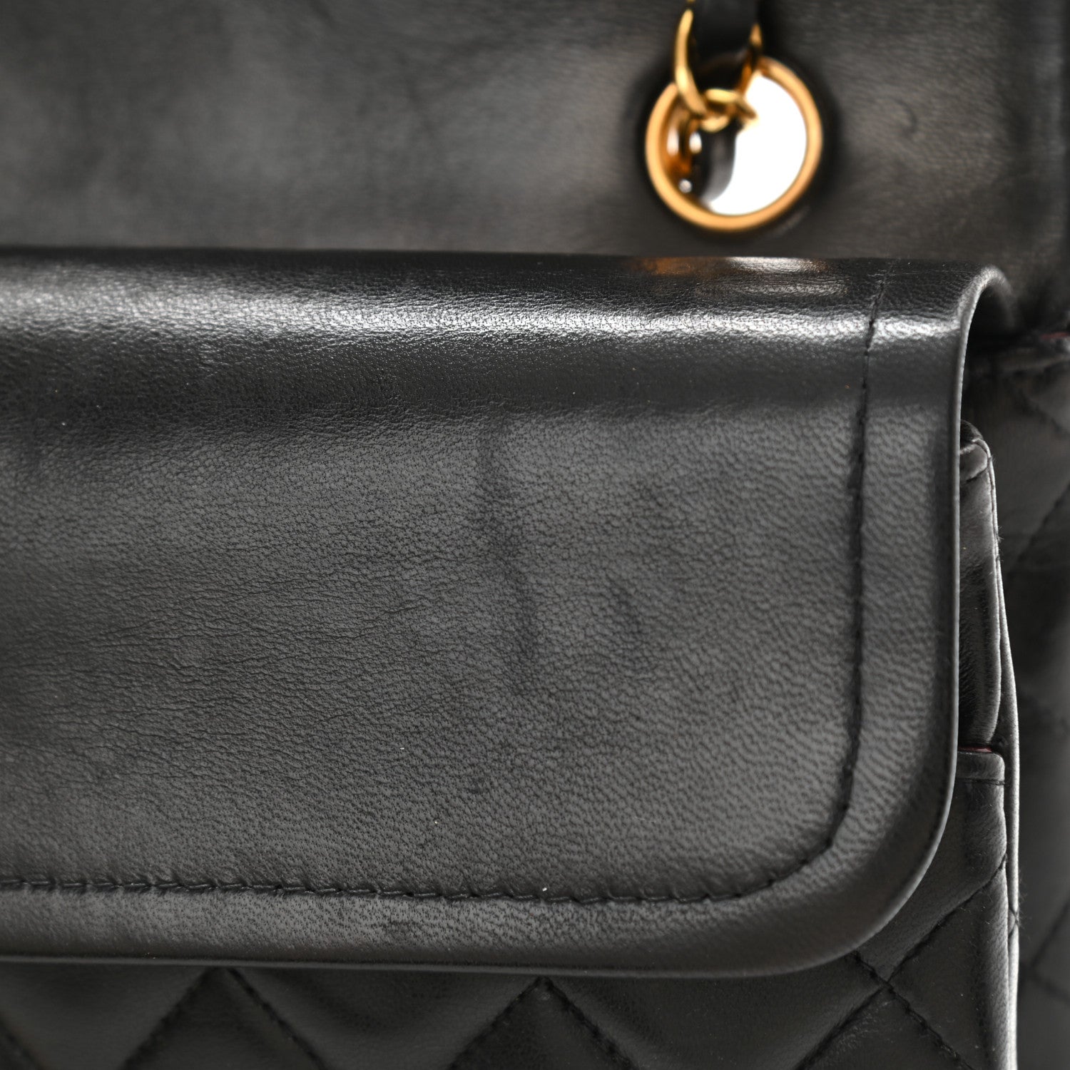 Chanel Lambskin Quilted Medium Double Flap Black 12 of 15
