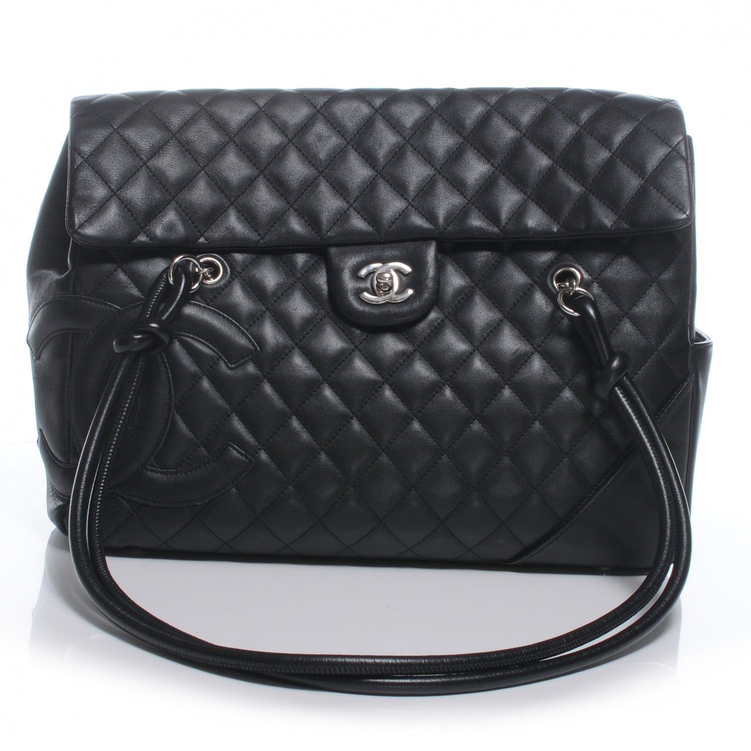 Chanel Calfskin Quilted Large Cambon Flap Black 1 of 8