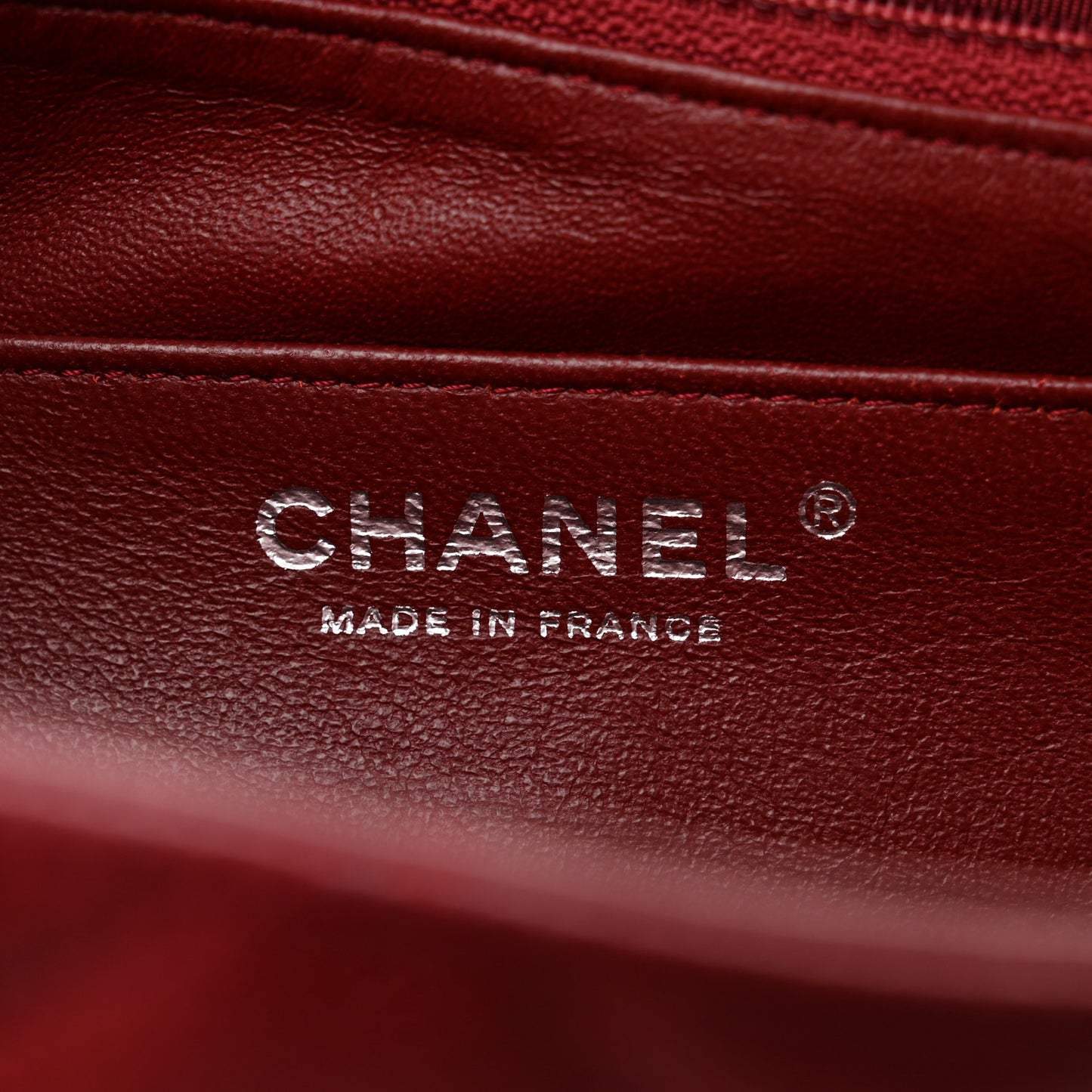 Caviar Quilted Jumbo Single Flap Dark Red