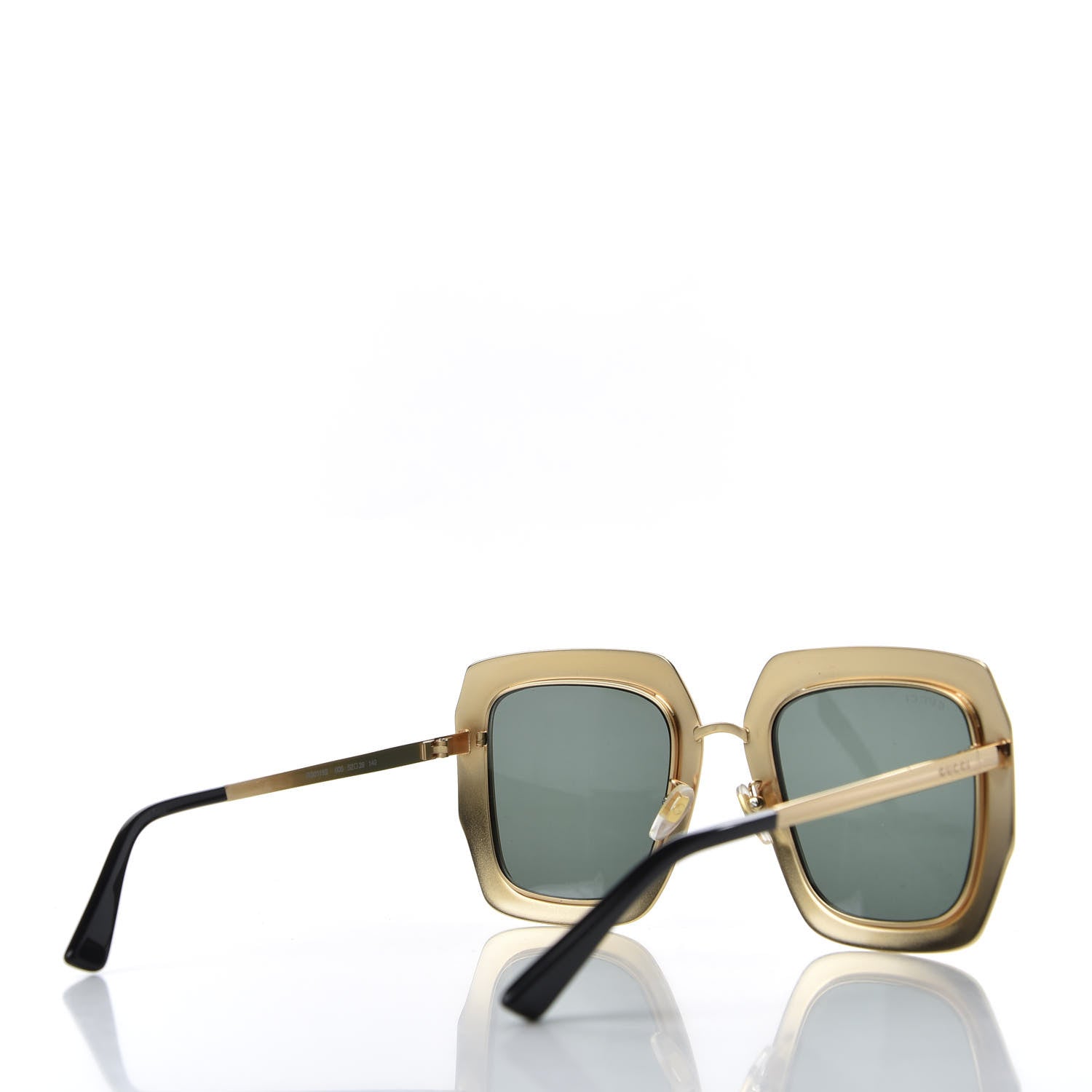 Gucci Metal Acetate Crystal Oversize GG0115S Sunglasses Gold 4 of 8