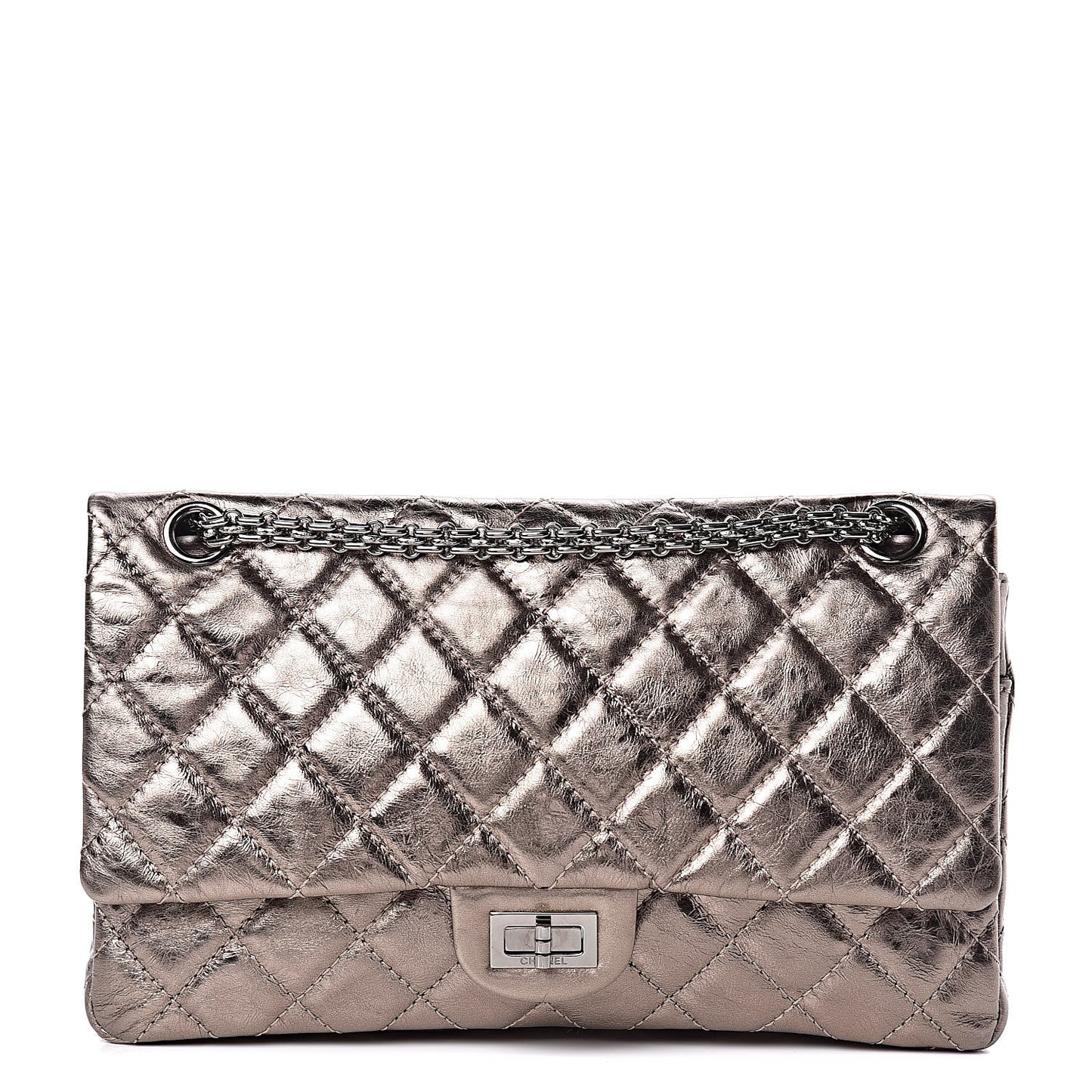 Metallic Aged Calfskin Quilted 2.55 Reissue 226 Flap Pewter