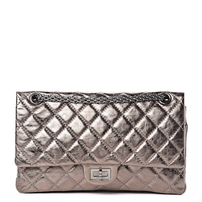 Chanel Metallic Aged Calfskin Quilted 2.55 Reissue 226 Flap Pewter 1 of 13