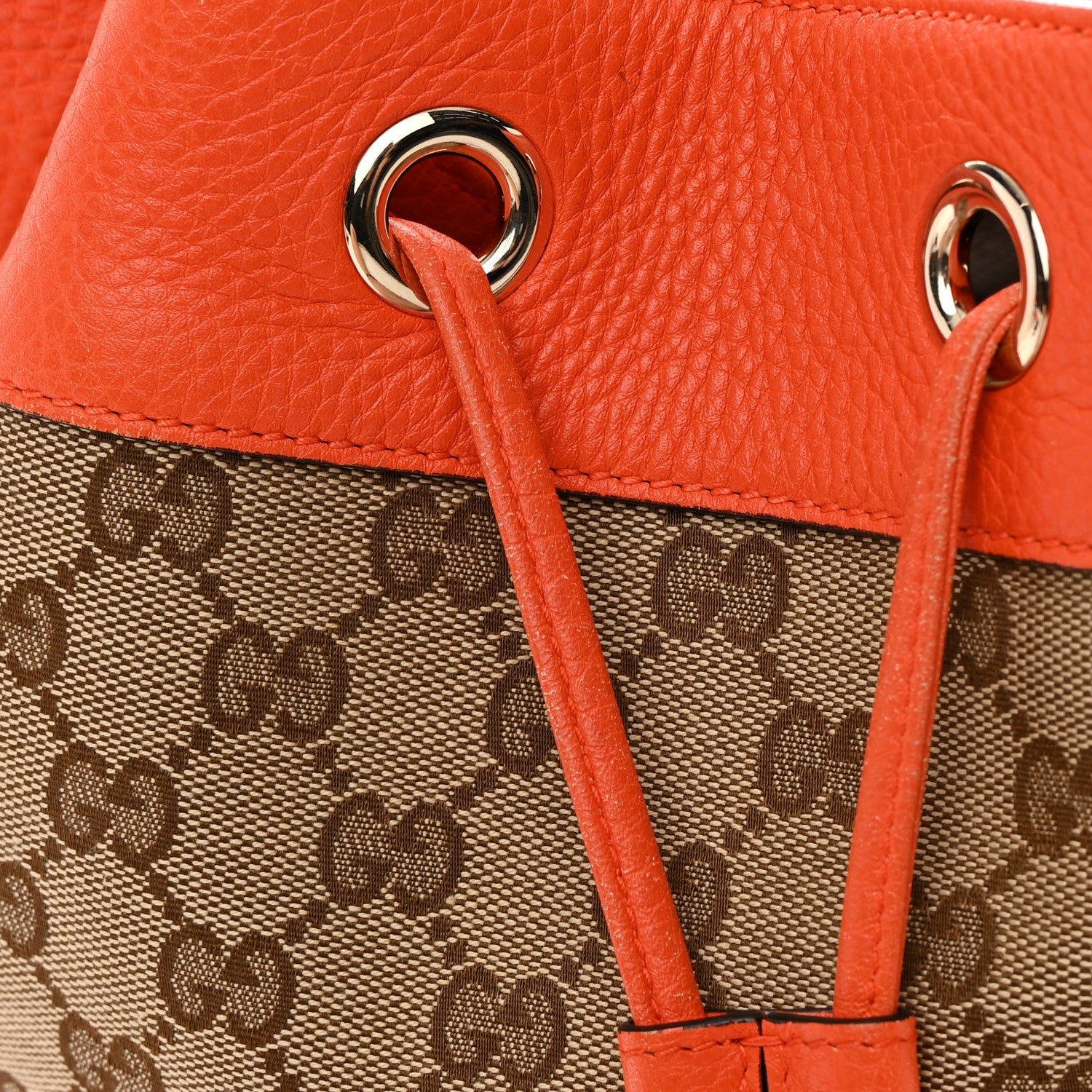 Gucci GG Monogram Calfskin Bucket Bag Orange 16 of 19