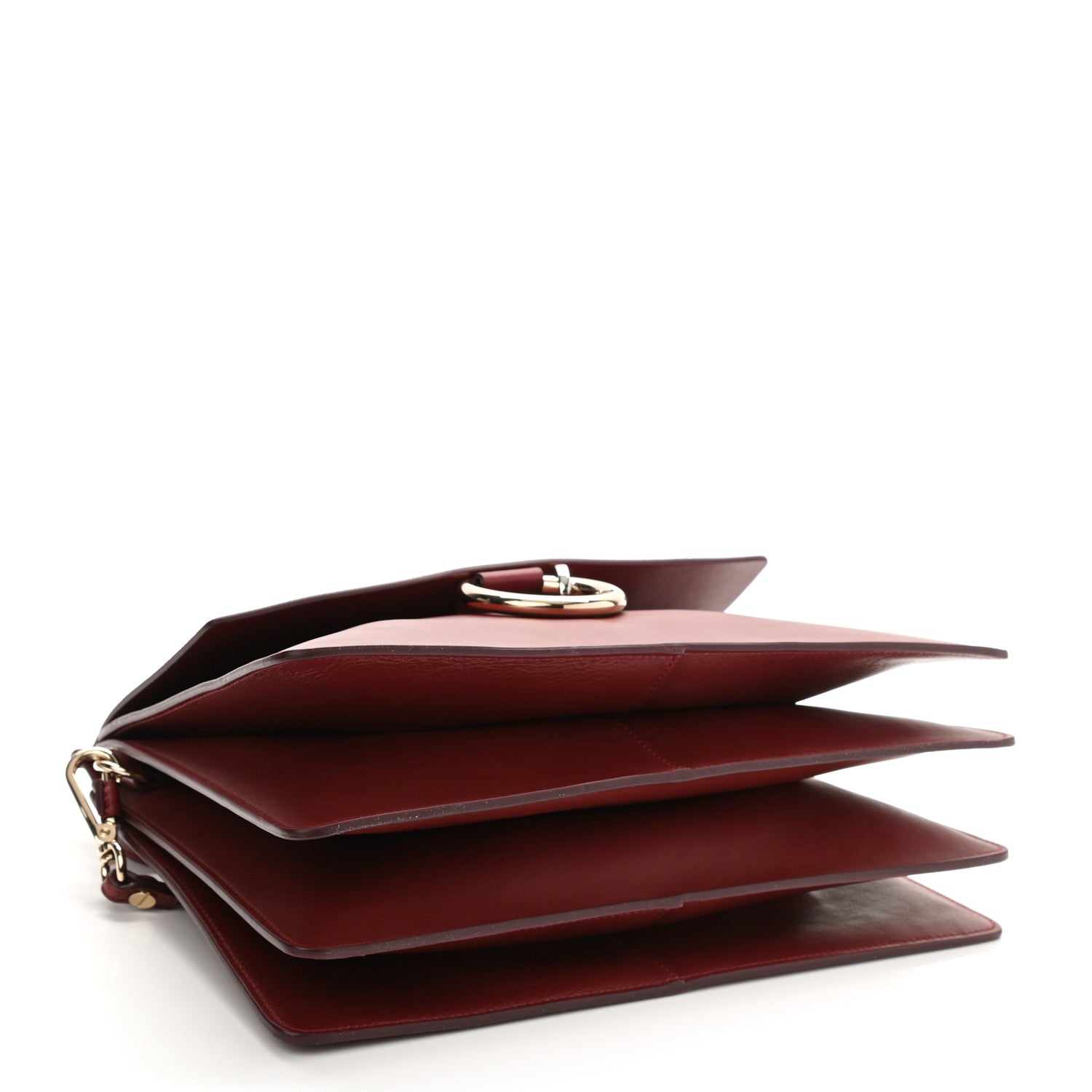 Chloe Calfskin Suede Medium Faye Shoulder Bag Plum Purple 4 of 7