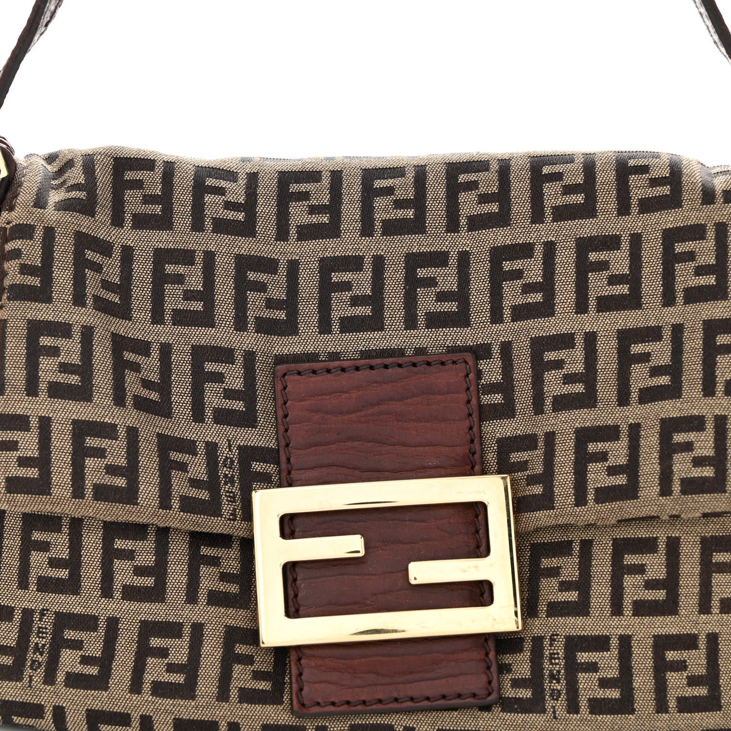 Fendi Zucchino Vitello Mini Mama Baguette Mogano Panna Bruciato 8 of 10