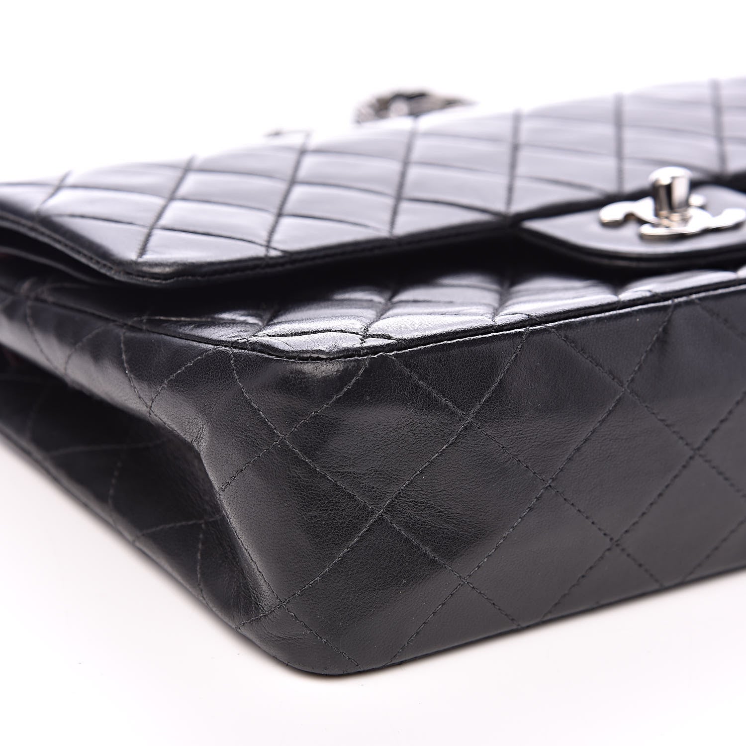 Chanel Lambskin Quilted Medium Double Flap Black 8 of 17
