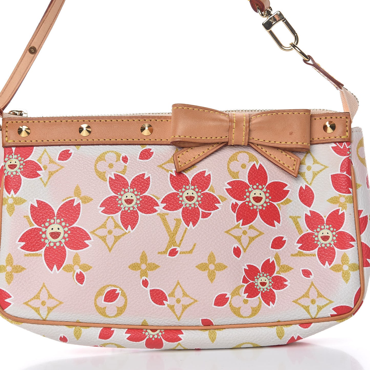 Monogram Cherry Blossom Pochette Accessories Red