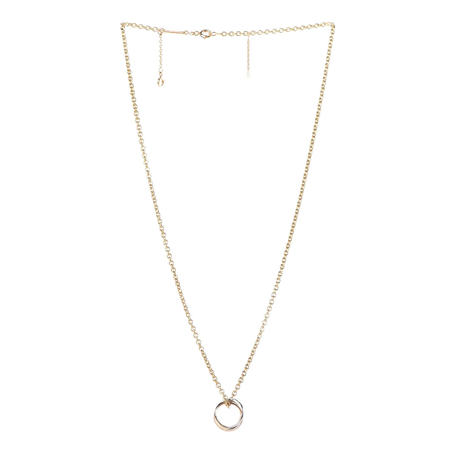 18K Pink Yellow White Gold Baby Trinity Pendant Necklace