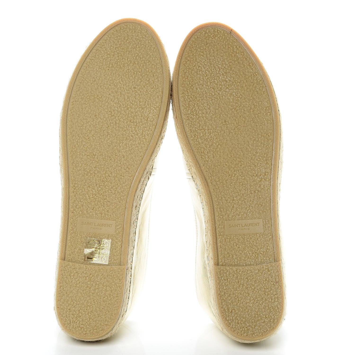 Saint Laurent Metallic Lambskin Monogram Espadrilles 42 Gold 5 of 8