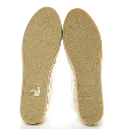 Saint Laurent Metallic Lambskin Monogram Espadrilles 42 Gold 5 of 8
