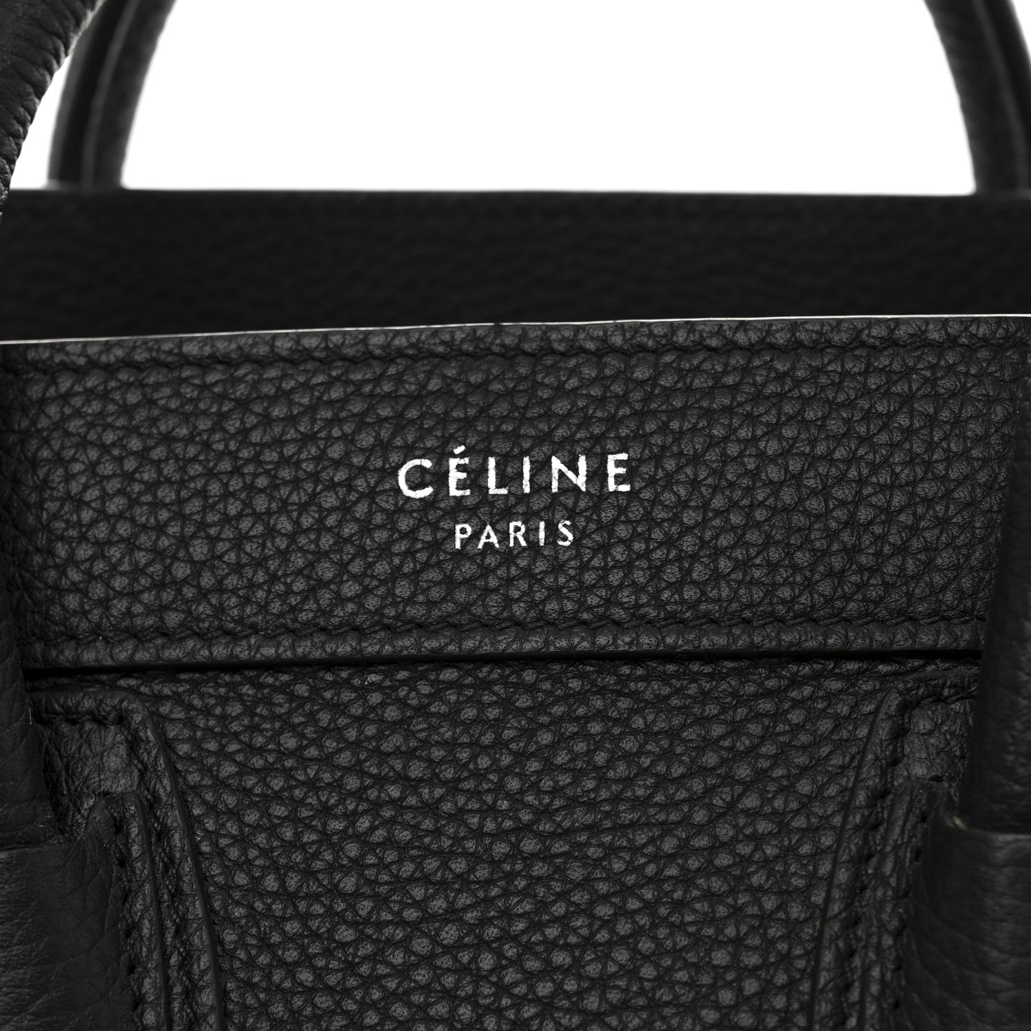 Celine Drummed Calfskin Nano Luggage Black 6 of 11