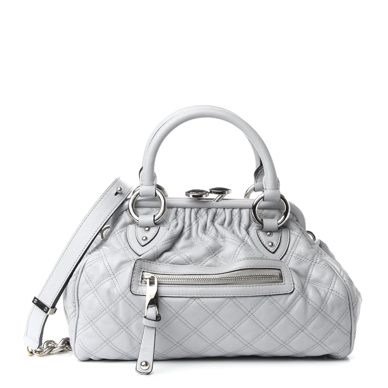 Marc Jacobs Calfskin Quilted Stam Light Gray 1 of 9