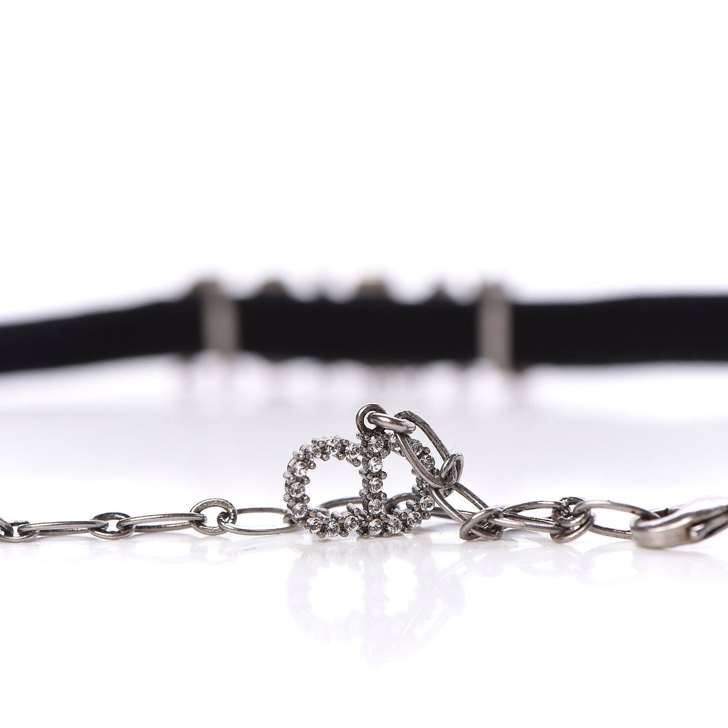 Velvet Crystal J’Adior Choker Necklace Black