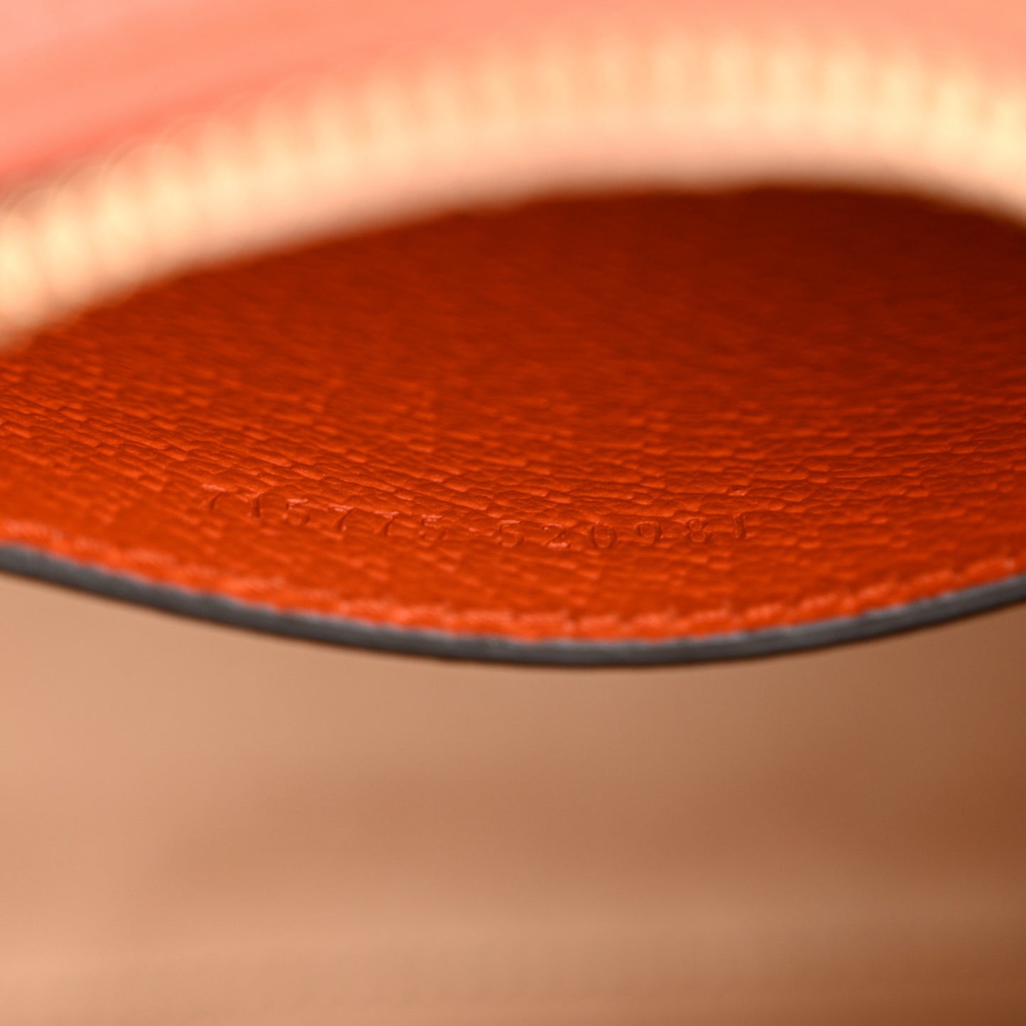 Textured Dollar Calfskin Mini Diana Dome Tote Bag Deep Orange Spicy Cyclamin