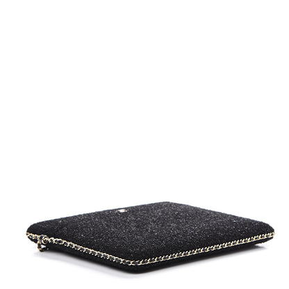 Chanel Tweed Chain Around Tablet Holder Crossbody Black 3 of 10