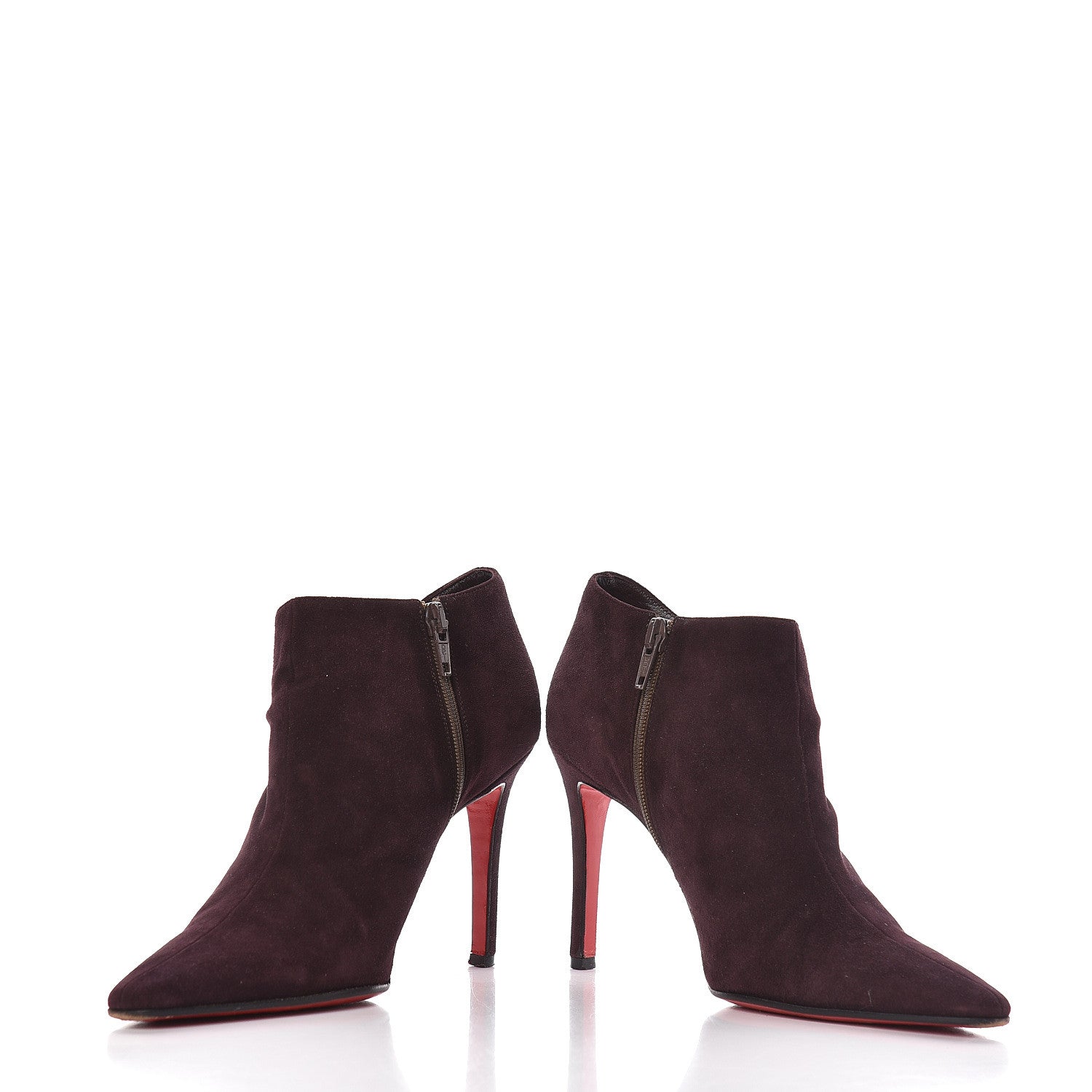 Christian Louboutin Veau Velours 85 Ankle Boots 36 Prune 15 of 16