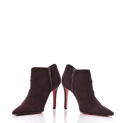 Christian Louboutin Veau Velours 85 Ankle Boots 36 Prune 15 of 16