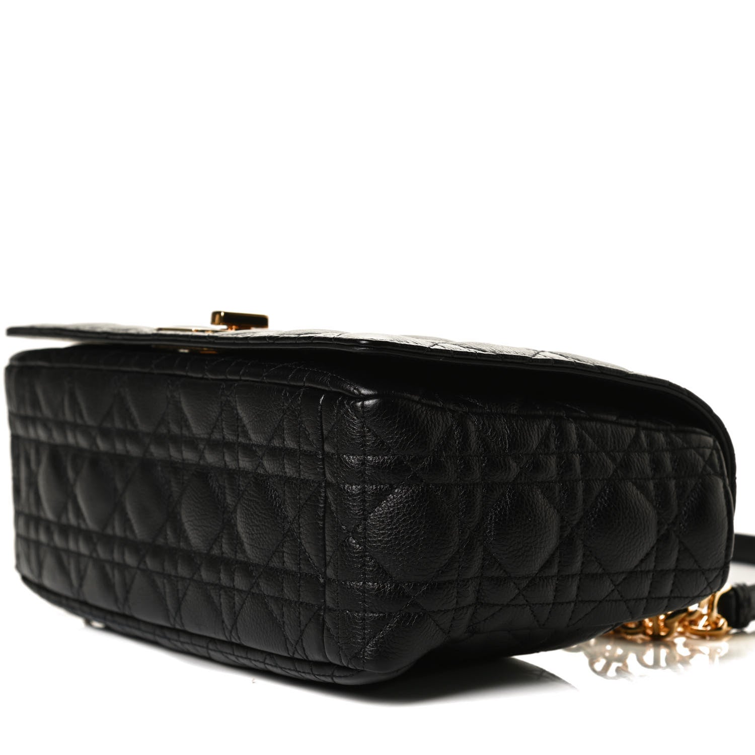 Christian Dior Grained Calfskin Cannage Large Caro Bag Black 10 of 15