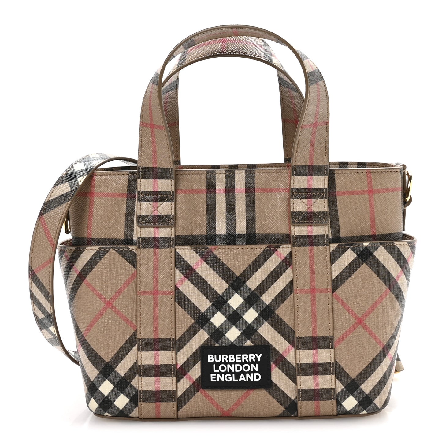 E-Canvas Check Daphne Tote Archive Beige