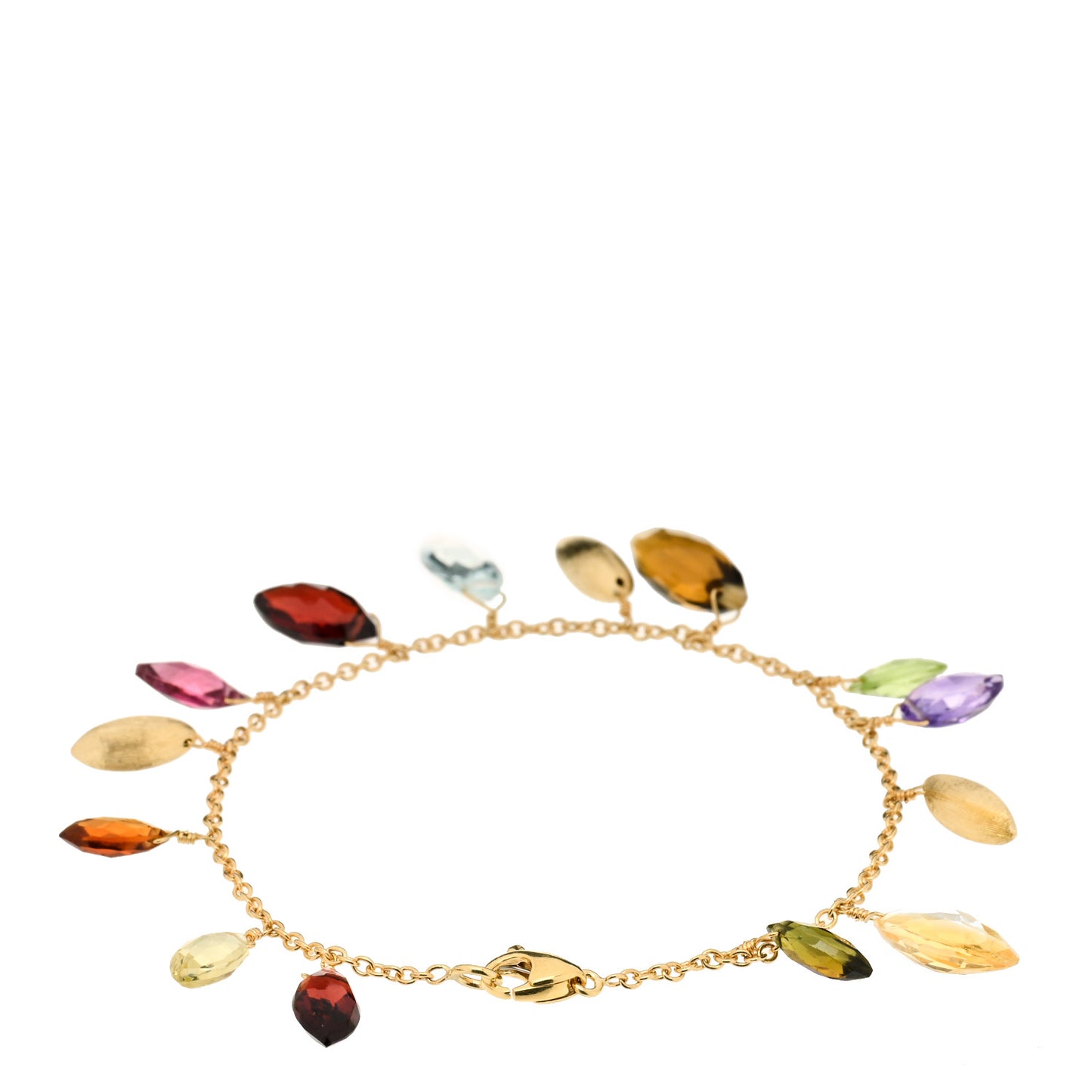 18K Yellow Gold Multi Gemstone Bracelet
