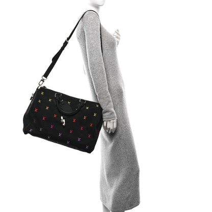 Louis Vuitton LV Blason Denim Calfskin Speedy Bandouliere 40 Black Gradient Orange 3 of 9