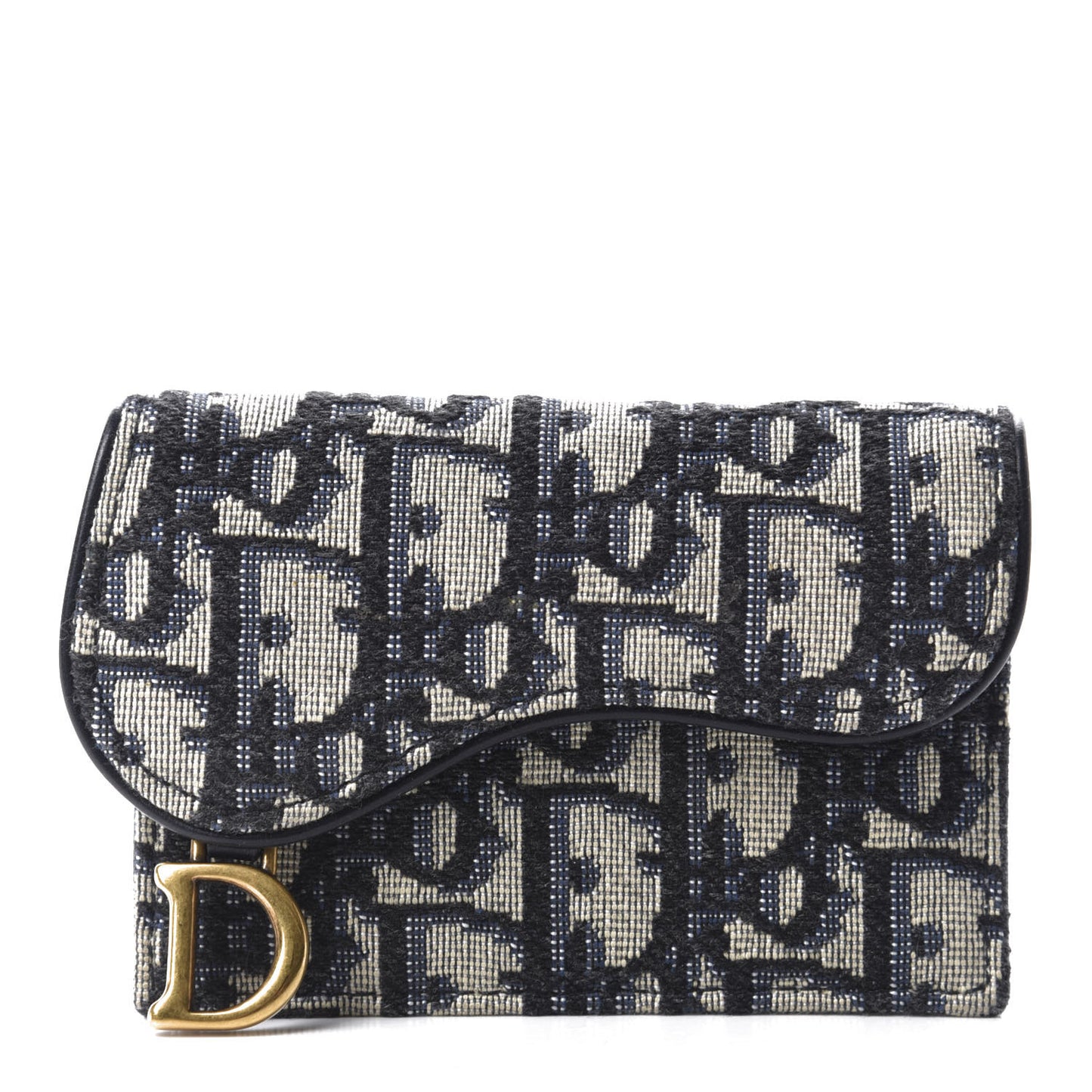 Oblique Saddle Card Holder Blue