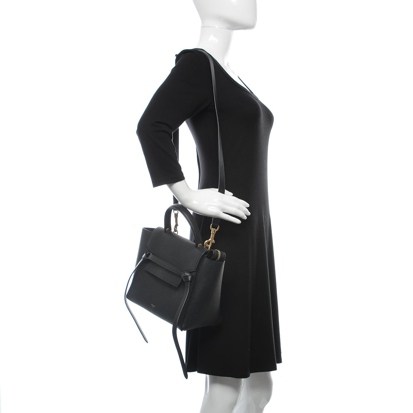 Grained Calfskin Micro Belt Bag Black