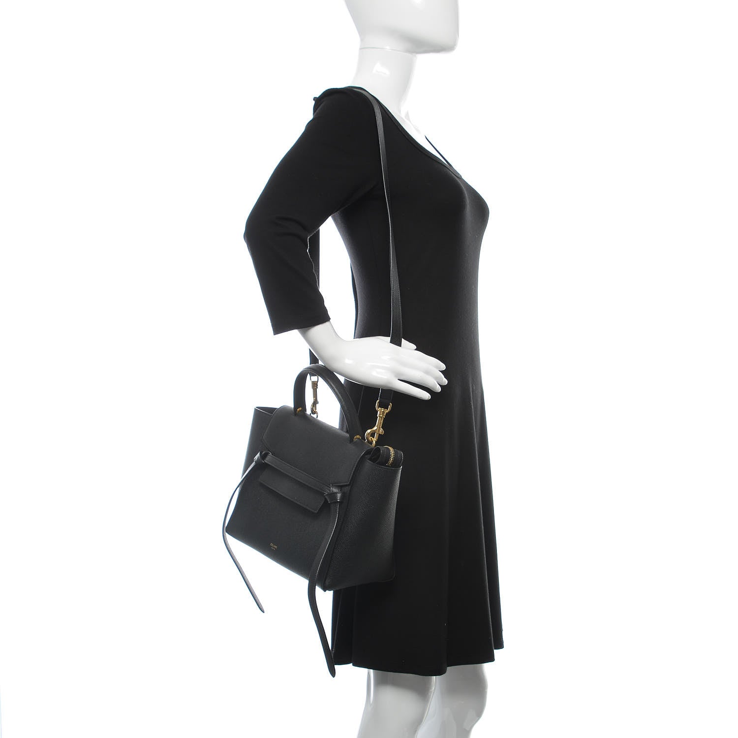 Celine Grained Calfskin Micro Belt Bag Black 2 of 12