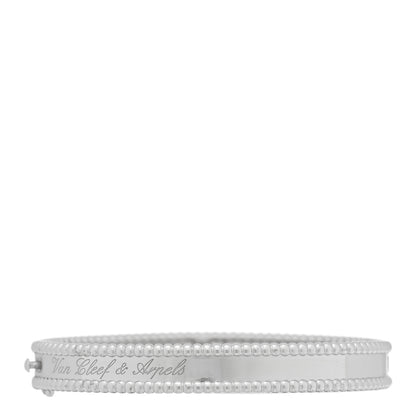 Van Cleef & Arpels 18K White Gold Perlee Signature Bangle Bracelet S 1 of 4