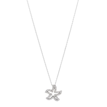 Roberto Coin 18K White Gold Diamond Tiny Treasures Starfish Pendant Necklace 1 of 6