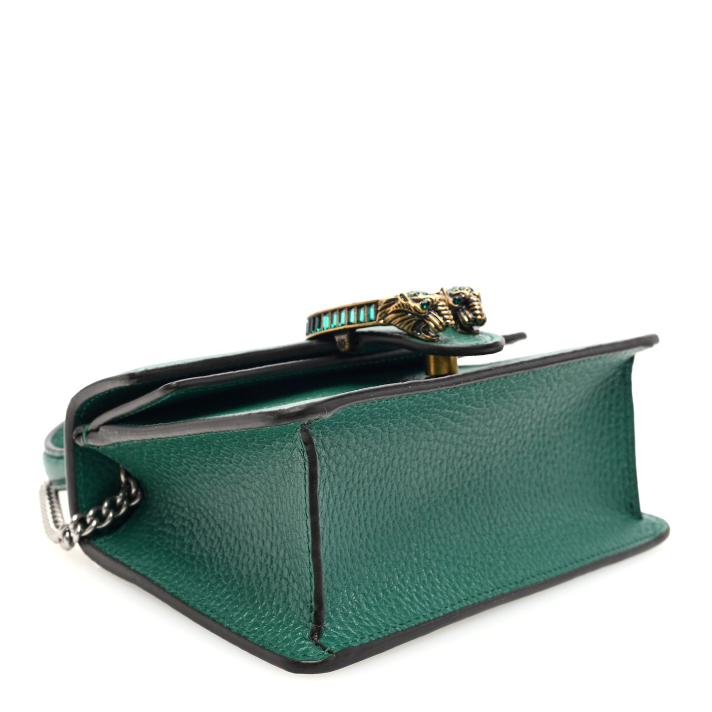 Dollar Calfskin Crystal Mini Dionysus Top Handle Bag Emerald
