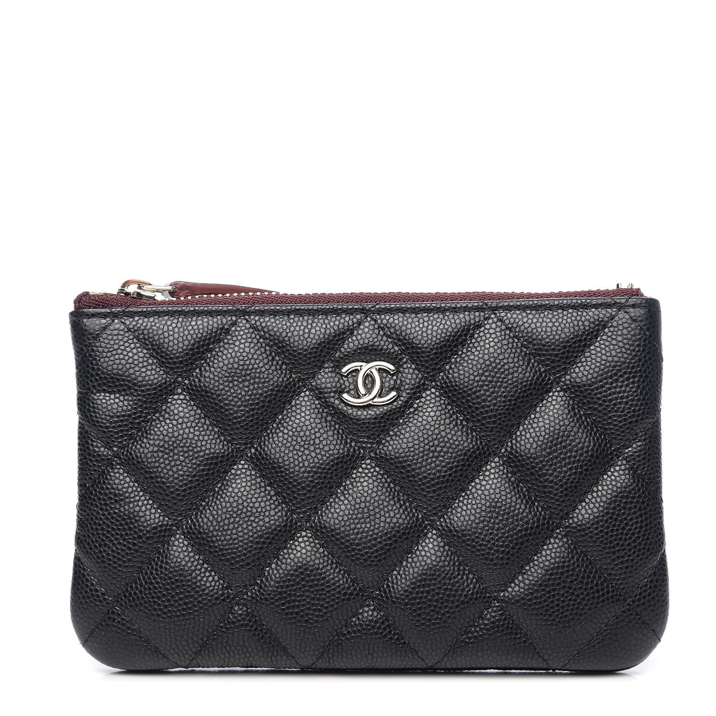 Caviar Quilted Small Cosmetic Case Black