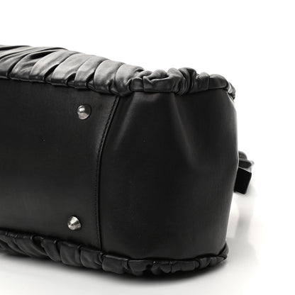 Christian Dior Lambskin Plisse Pleated Frame Satchel Black 10 of 10