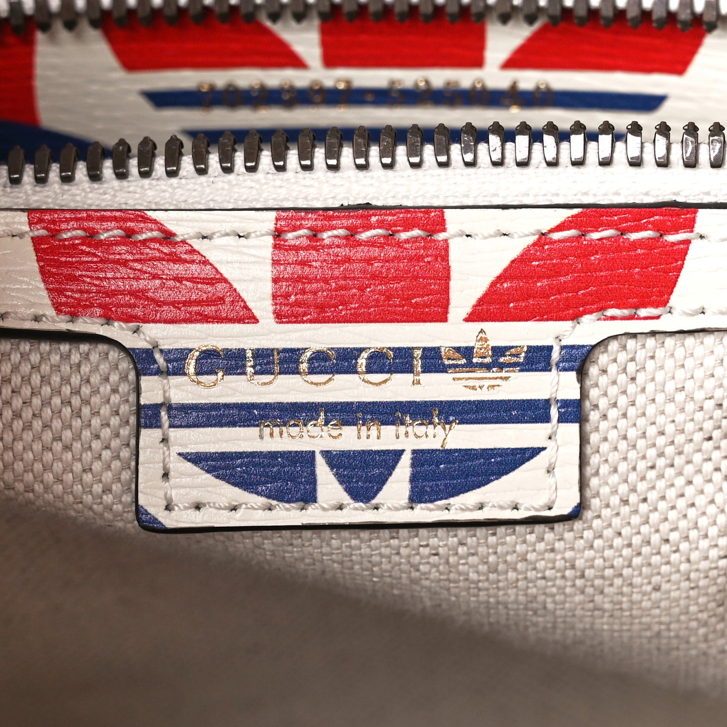 X ADIDAS Shangai Calfskin Web Trefoil Interlocking G Mini Duffle Bag Red White Blue