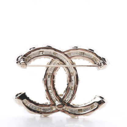 Chanel Crystal Pearl CC Dazzling Domino Brooch Gold 2 of 3