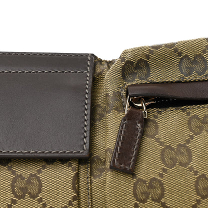 Gucci GG Monogram Double Pocket Belt Bag Green Dark Brown 8 of 10