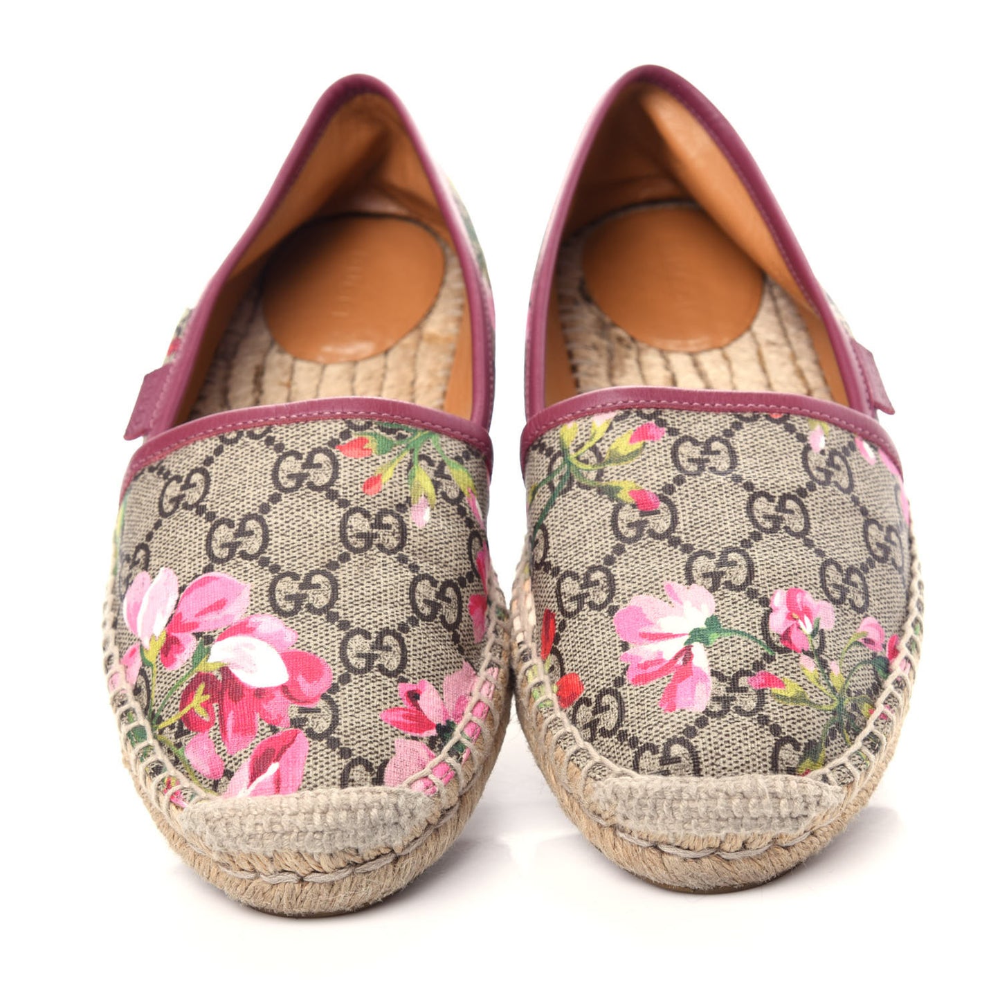 GG Supreme Monogram Blooms Espadrilles 36.5 Beige Multicolor Dry Rose