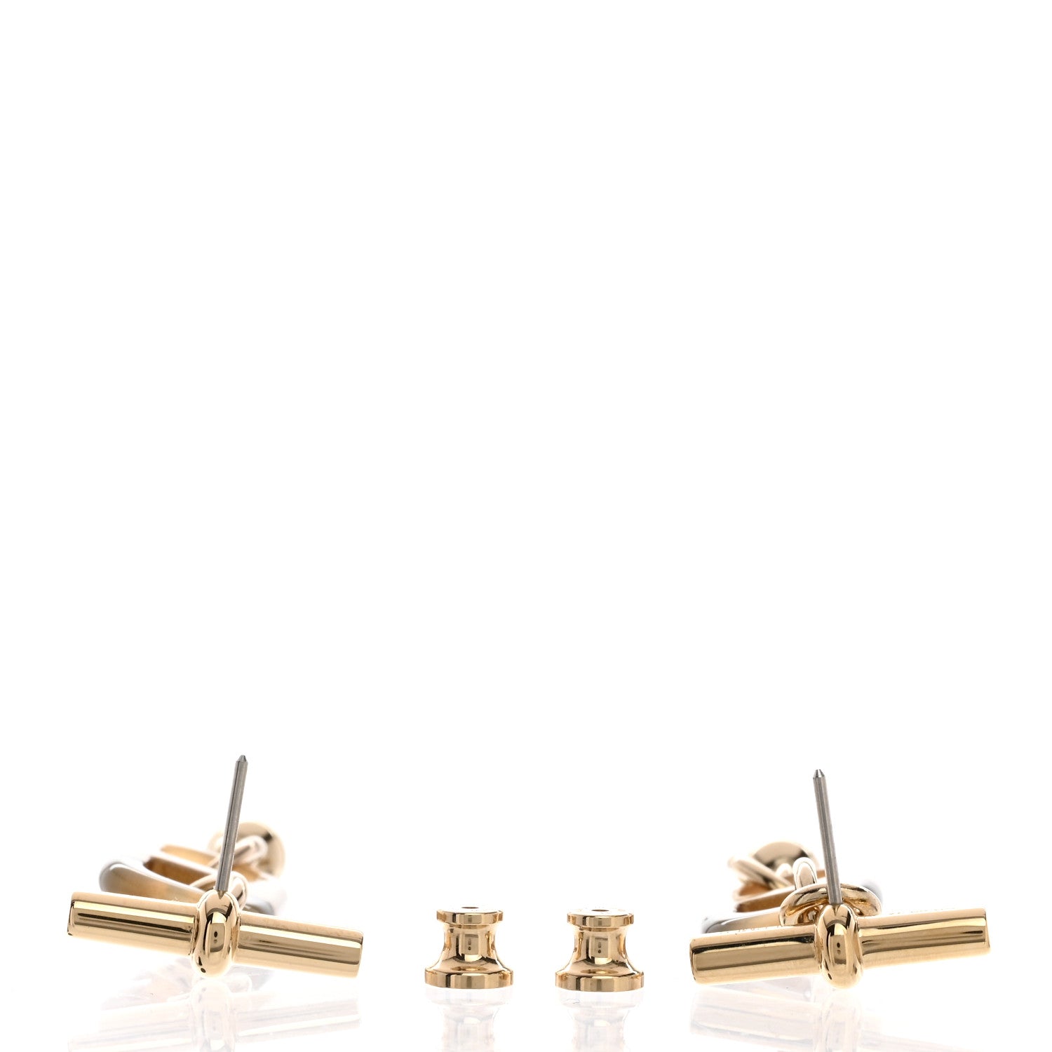 Hermes Lacquered Horn Permabrass Small Sur Mer Drop Earrings Gold 3 of 6