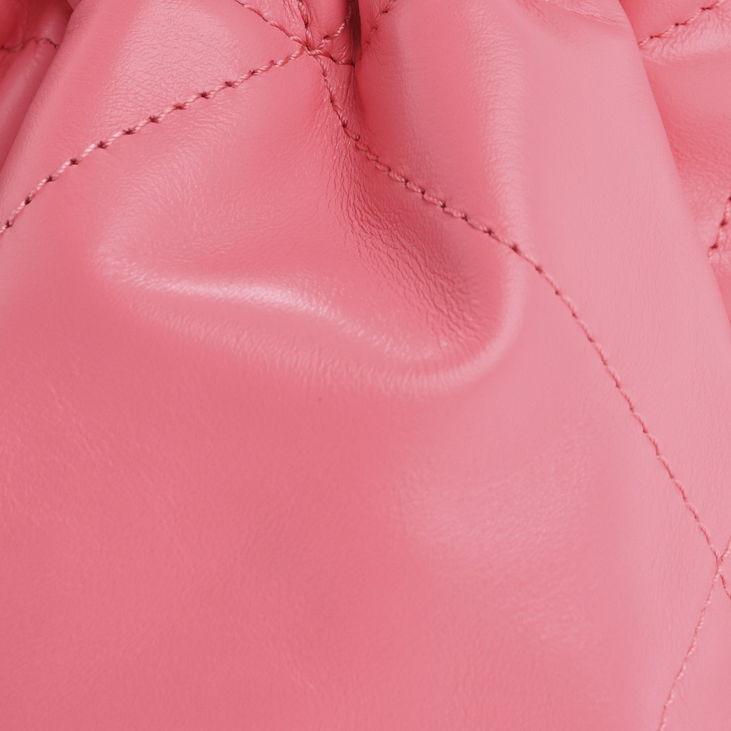 Chanel Shiny Calfskin Quilted Rainbow Metal Mini Chanel 22 Coral