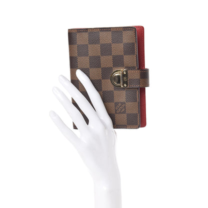 Louis Vuitton Damier Ebene Koala Small Ring Agenda Cover Red 2 of 7