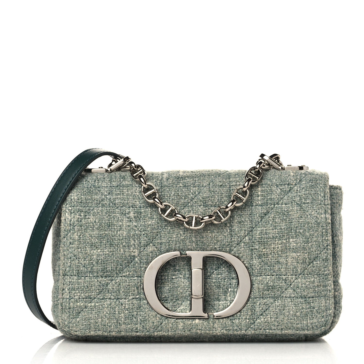 Christian Dior Tweed Macrocannage Small Caro Bag Light Green 1 of 7