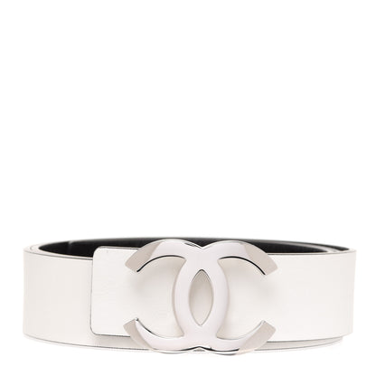 Chanel Patent Calfskin CC Reversible Belt 95 Black White 2 of 8