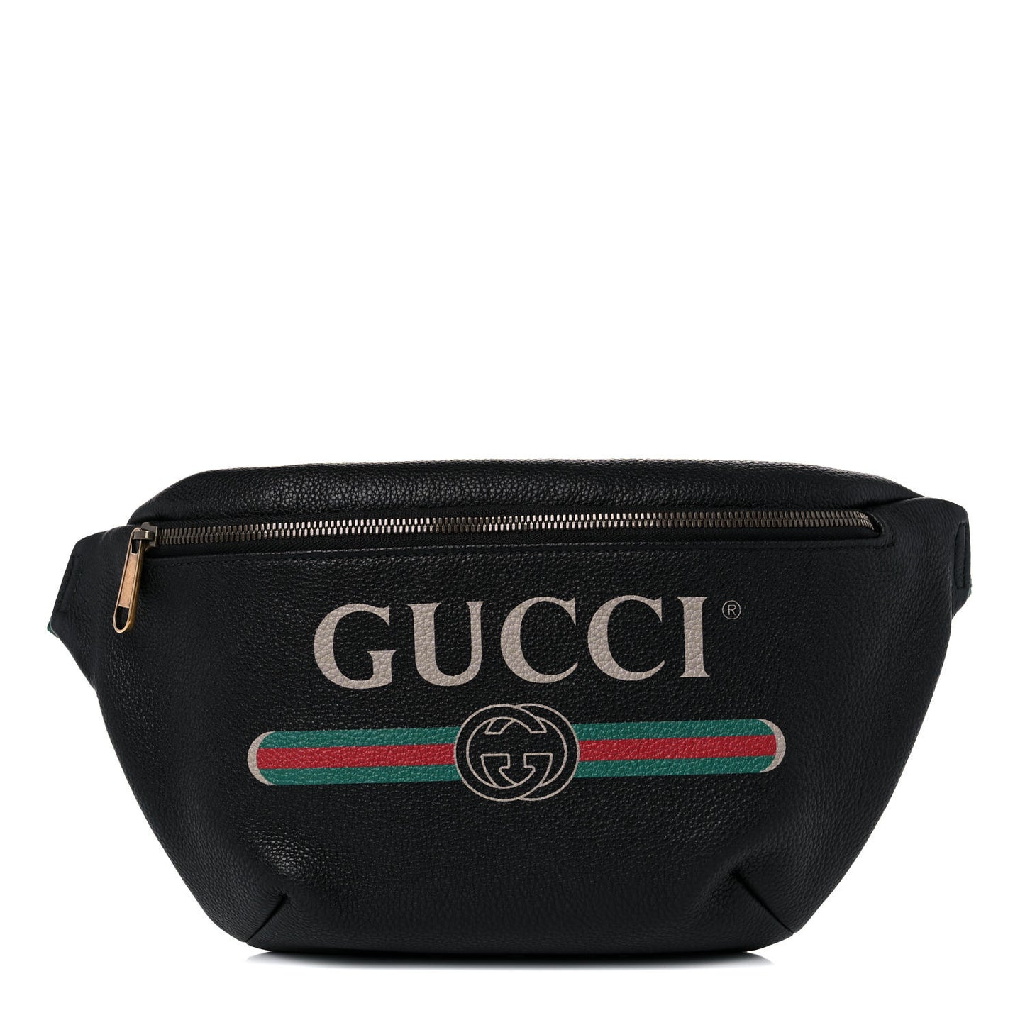 Grained Calfskin Logo Belt Bag Black