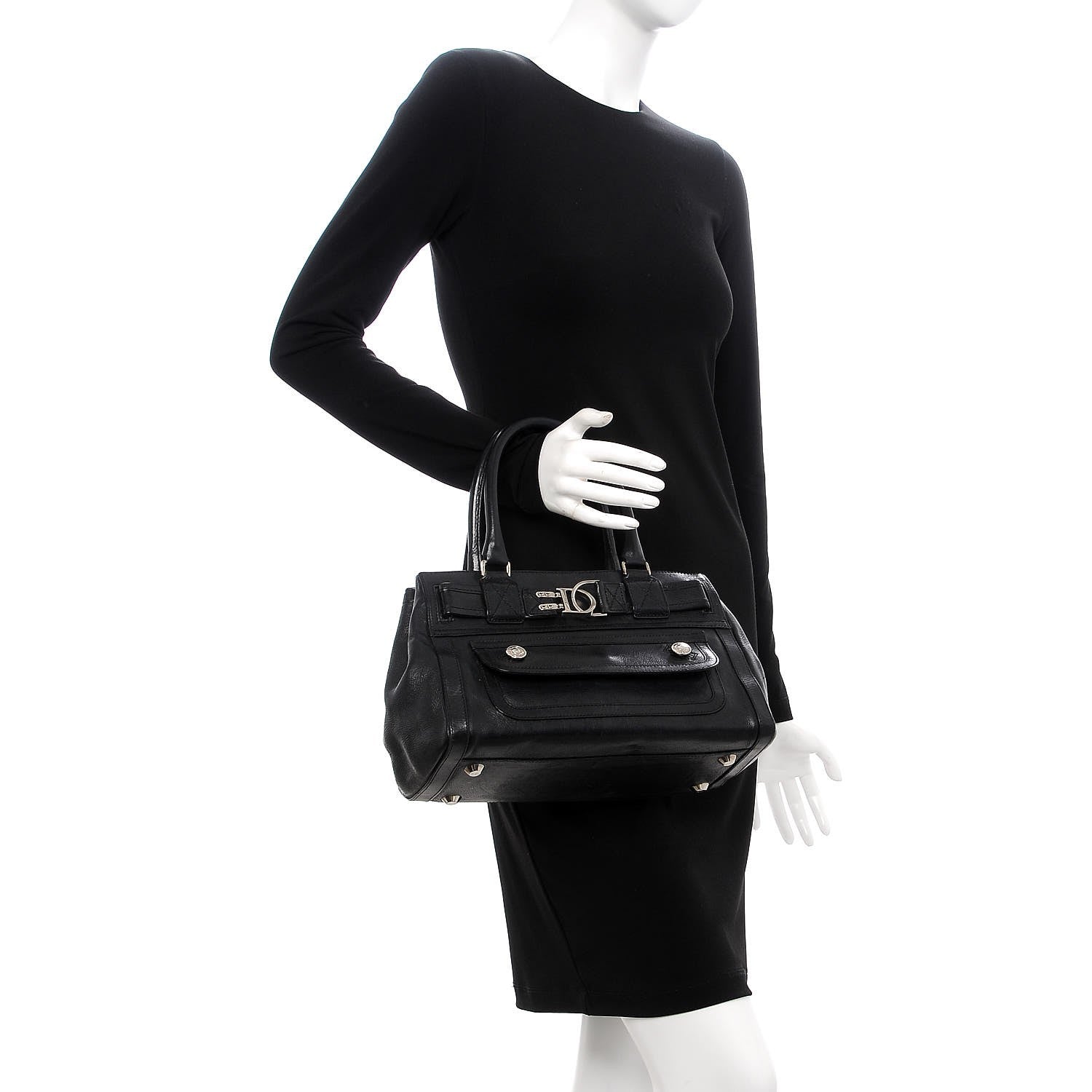 Christian Dior Calfskin CD Flight Tote Black 2 of 12