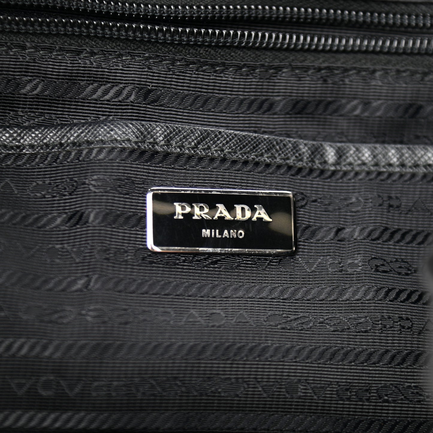 Tessuto Nylon Saffiano Medium Backpack Black