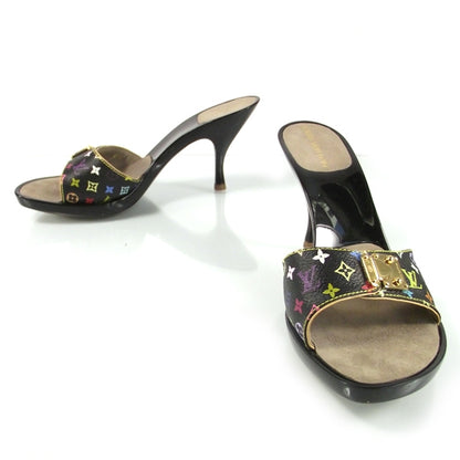Louis Vuitton Monogram Multicolor Heels 38.5 Noir 1 of 10
