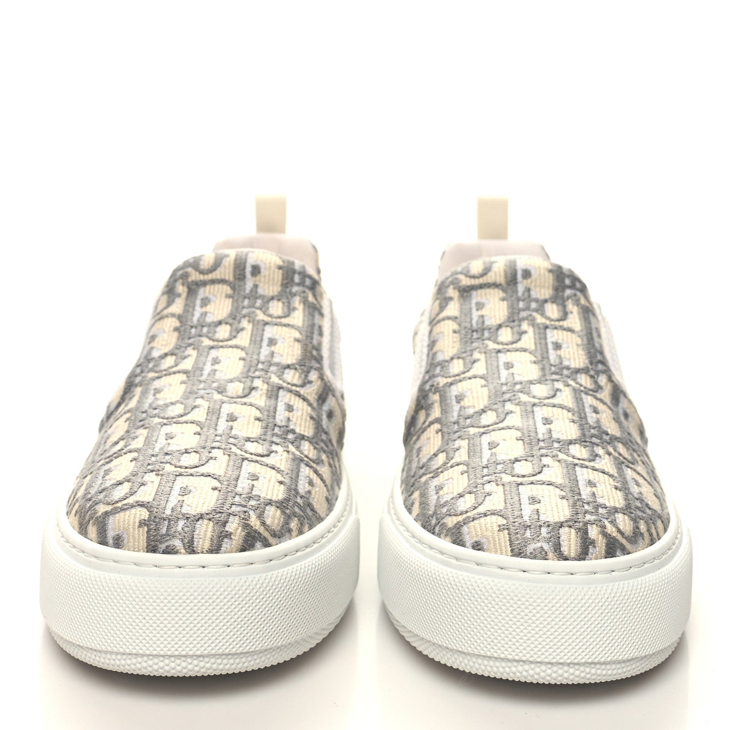 Christian Dior Canvas Oblique Embroidered Womens Solar Slip On Sneakers 39.5 Grey Stone 2 of 9