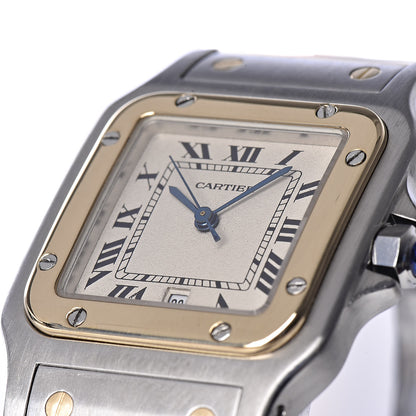 Cartier Stainless Steel 18K Yellow Gold 29mm Santos De Galbee Quartz Watch 9 of 11