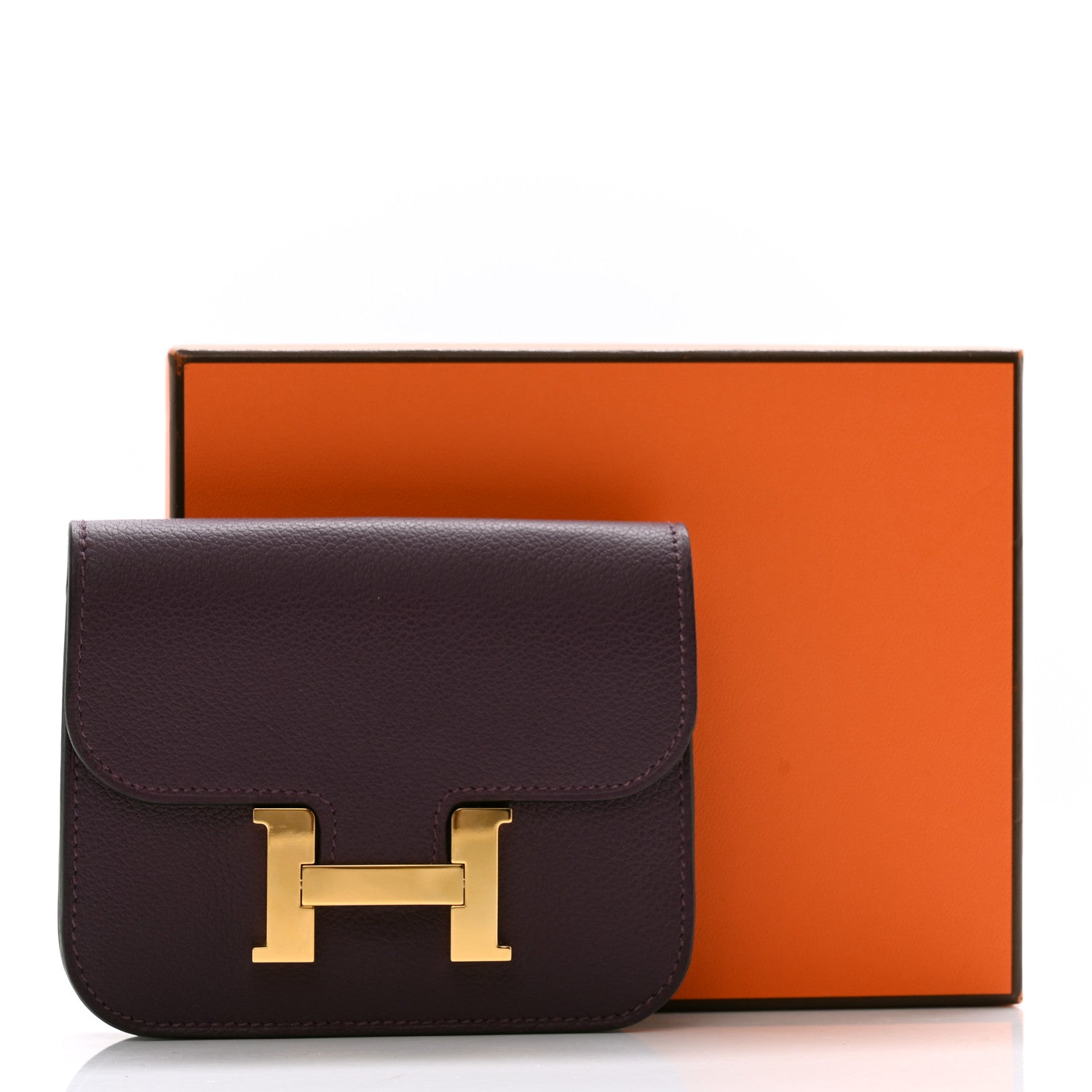 Hermes Evercolor Bi-Color Constance Slim Wallet Cassis Bleu Royale 9 of 9